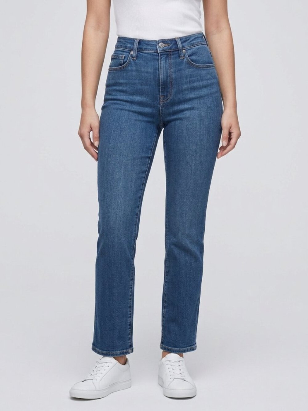 Good American Good Leg Straight Jeans 27 Medium Wash NWT